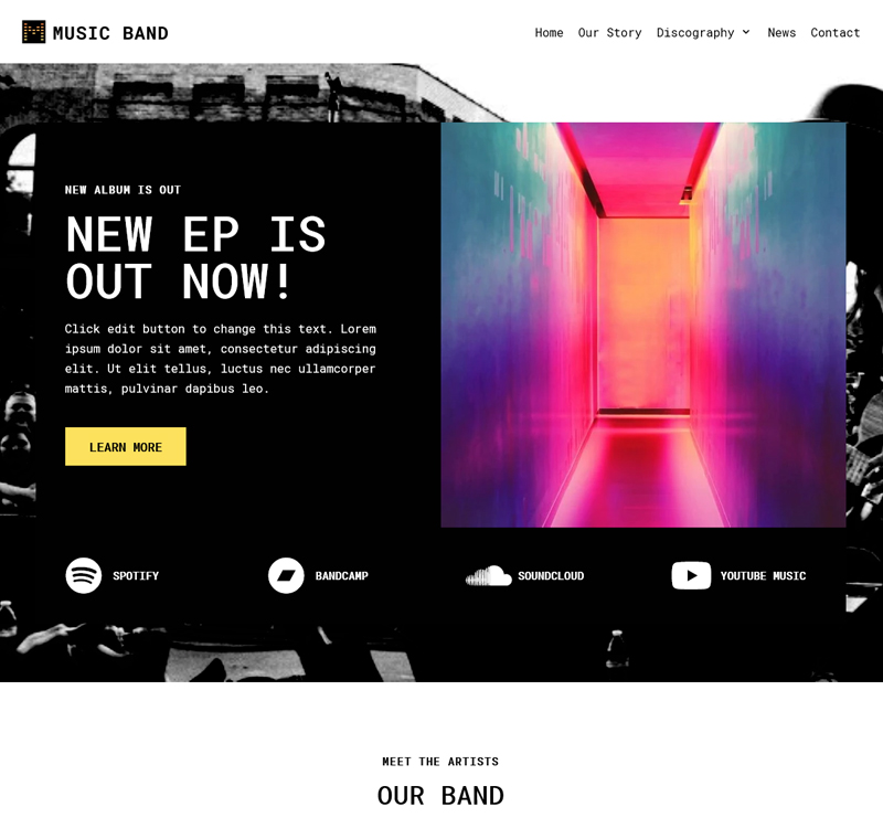 Beaytiful Dynamic Website – Music Band